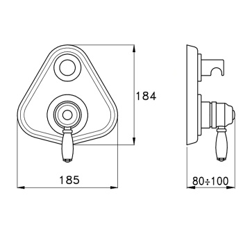 Внешняя часть встраиваемого смесителя для ванны Stella Roma 3254MC P.V. с авт.переключателем, хром RM 01405 CR00