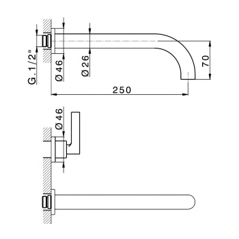 Смеситель для раковины Cisal Grace GL0135112W золото