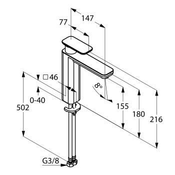 Смеситель для раковины Kludi E2 492960575 хром