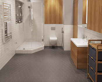 Керамическая мозаика Starmosaic Geometry Hexagon Big Grey Matt (fq21016) 256x2956 шт