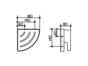 Угловая корзинка для душа Keuco Moll 12757010001 хром\антрацит