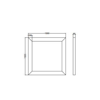Зеркало Kerasan Retro 100x100, золото 736403oro