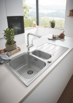 Мойка GROHE K500 с корзинчатым вентилем, нержавеющая сталь 31572SD1