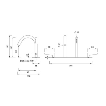 Смеситель для ванны CЕА Design Flag FLG 61 S сталь