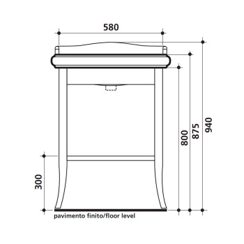 Зеркало в деревянной раме Kerasan Retro 63xh116, noce, орех 731340
