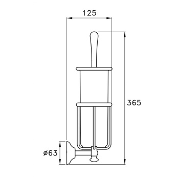 Ершик настенный с керамической колбой Stella Roma 1052 хром RM 10017 CR00