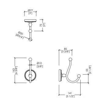 Вешалка-крючок настенный Devon&Devon Dorothy держатель медь/белый DOR413RAME