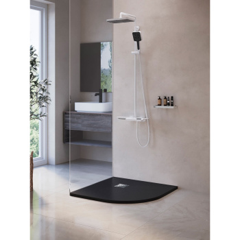 Душевой поддон полукруглый RGW Stone Tray ST/R-G Графит 1000x1000 мм 16153100-01
