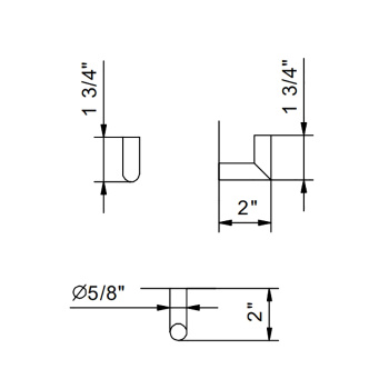Крючок Fantini Young Matt Gun Metal PVD 96 P5 7644
