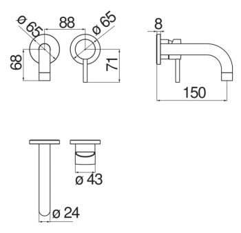 Cмеситель для раковины Nobili Live LV00199IX сталь