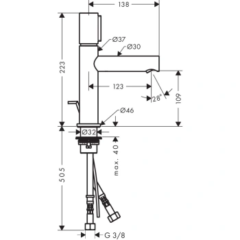Смеситель для раковины Axor Uno 45010820 никель