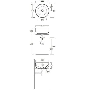 Раковина накладная Simas Balloon BA01 MENTA 45 см зеленый