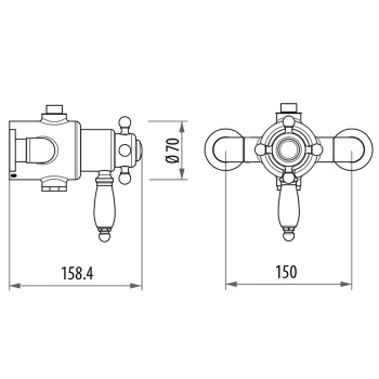 Термостатический смеситель Gattoni Termostatici, золото TSRE940D0.I oro