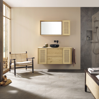 Burgbad MAX Комплект мебели 130х49х72см, подвесной, с раковиной, с зеркалом, с 2 ящиками, цвет: Natural knotty oak SGJX130 C0038 F5349 G01 G0236