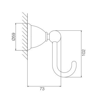 Крючок Fima Carlo Frattini Style хром F6044/1CR