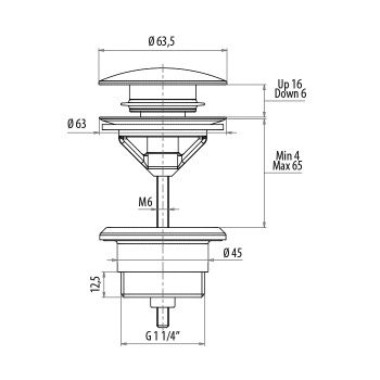 Донный клапан для раковины - клик-клак Gattoni Accessori, хром 1510/00C0