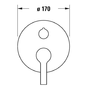 Duravit B.2 Смеситель для душа скрытого монтажа (наружная часть круг) с переключателем и перепускным клапаном, цвет: хром