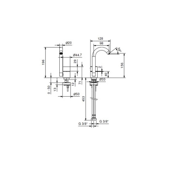 Смеситель для раковины Fantini Aa/27 33 93 Y004WF сталь