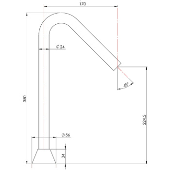 Излив для раковины Nicolazzi Flag хром 4803/2TCCR