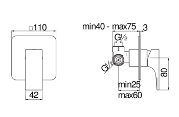 Смеситель для душа Nobili Seven SE124108BM черный