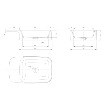 Раковина настольная Knief Pride 67х40х15 без отв под смеситель, белый матовый 0600-073-01