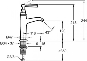 Смеситель для раковины Jacob Delafon Cleo 1889 E24308-CP хром