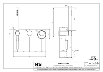 Смеситель для душа Gessi Anello 63343.727 Brass Brushed PVD