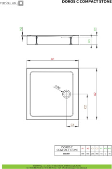 Душевой поддон Radaway Doros C Compact Stone Black SDRC9090-05-54S