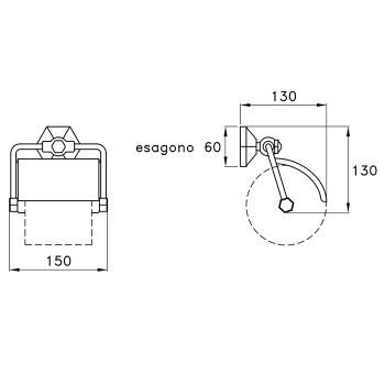 Держатель туалетной бумаги настенный с деревянным роликом Stella Eccelsa 1032 хром EC 10014 CR00