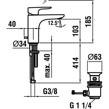 Смеситель для раковины Laufen Cityplus 3.1175.1.004.120.1 хром