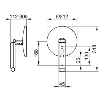 Косметическое зеркало Keuco Ilook_move 21 17612019003 увеличение х5, хром