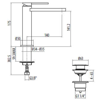 Смеситель для раковины Gattoni Color 175 8044/80CO хром
