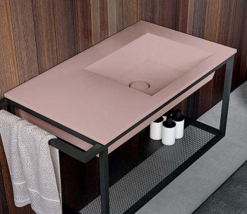 Раковина подвесная Cielo Era ERLA80DXSF CP 80 см правая розовый