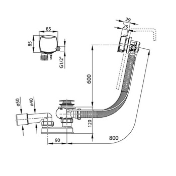Слив-перелив Ravak X01504 хром