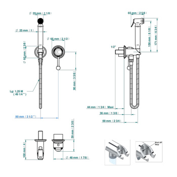 Гигиенический душ THG Naiade A2F-A02-5840/MBG хром