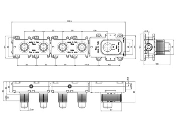 Встроенная часть для термостатического смесителя на 2 выхода Fima Carlo Frattini FimaBox F2462/2