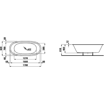 Ванна из искусственного камня Laufen Alessi One 178x82 2.4597.1.000.000.1