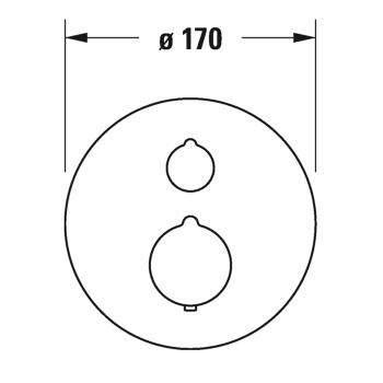 Duravit C.1 Смеситель термостатический для душа скрытого монтажа (наружная часть круг) с запорным клапаном, цвет: хром