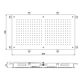Встраиваемый верхний душ Almar 900х500, 1 тип струи, белый матовый E044059.MW