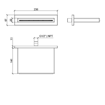 Каскадный душ Almar 200х140, черный матовый, E044086.MB