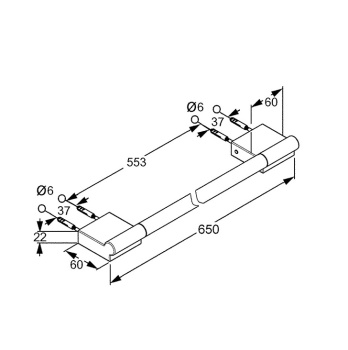Держатель для полотенца 65 см хром KLUDI A-XES 4898005