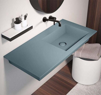 Раковина подвесная Cielo Era ERLA100DXSF PL 100 см правая голубой