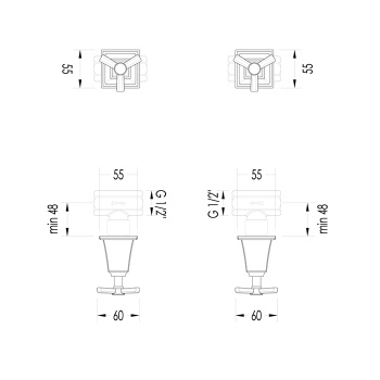 Краны запорные Devon&Devon Time пара хром 2TIME266CR