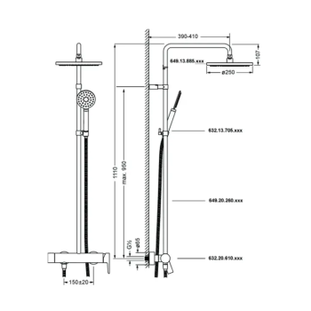 Душевая лейка Jorger Exal 632.13.705.041 матовая латунь