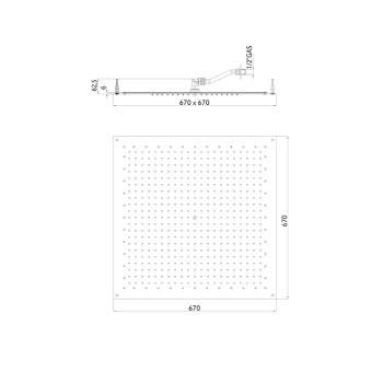 BOSSINI PARIS-CUBE Верхний душ 670 x 670 мм, FLAT, цвет: хром I01606.030