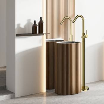 Смеситель для раковины Ramonsoler Adagio напольный золото 917603OC