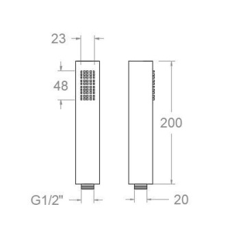 Душевая лейка Ramonsoler прямоугольная 1 режим латунь золотой 4716MROC