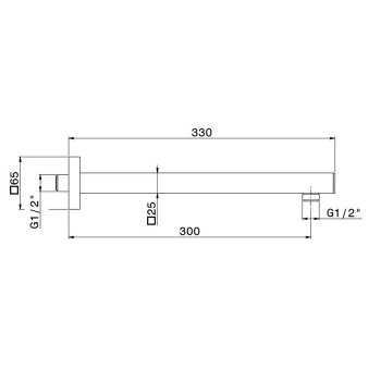 Настенный кронштейн для душа квадратный FUTURA Kerama Marazzi черный матовый 27672KM.01.093