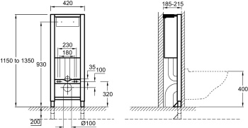 Система инсталляции для унитазов Jacob Delafon E4311-NF белый/черный