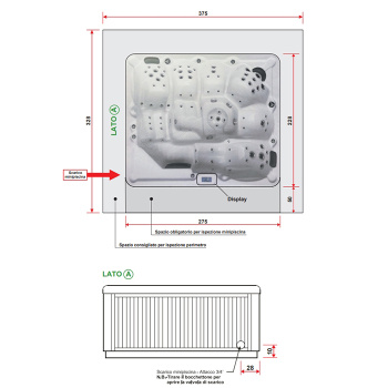 Минибассейн Gruppo Treesse Ibiza 275x228x100 см отдельностоящий, PIBIX01BP